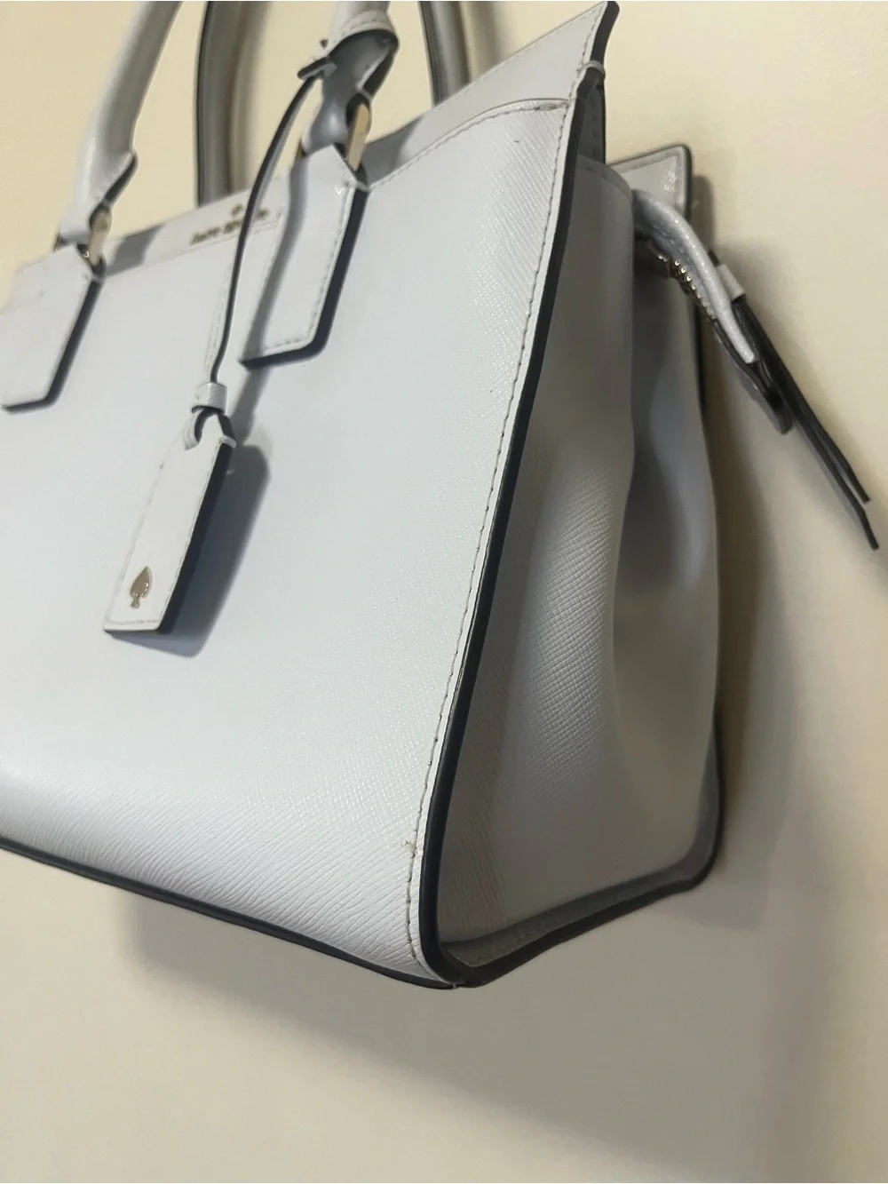 EUC Kate Spade Pale Lavender Saffiano Leather Structured Tote Bag